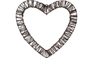 Star Trading Outdoor Deco Vicke Heart Indoor, Outdoor, Warmweiss, Braun