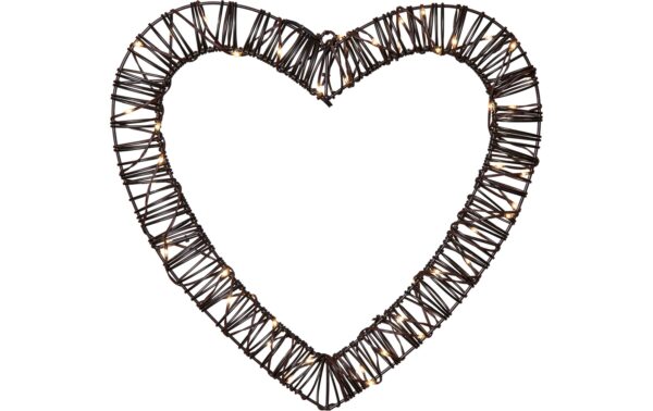 Star Trading Outdoor Deco Vicke Heart Indoor, Outdoor, Warmweiss, Braun