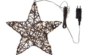 Star Trading Outdoor Deco Vicke Star 40cm Indoor, Outdoor, Warmweiss, Braun
