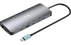 i-tec USB-C Metal Nano 3x Display Dock 2x HDMI 1x USB-C video, PD 140W