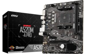 1906270 - Mediatech MSI A520M-A PRO, AM4, mATX AMD A620, 2x DDR4, PCIe 3.0, HDMI, DVI kaufen Schweiz | Mediatech.ch