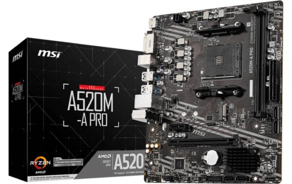 1906270 - Mediatech MSI A520M-A PRO, AM4, mATX AMD A620, 2x DDR4, PCIe 3.0, HDMI, DVI kaufen Schweiz | Mediatech.ch