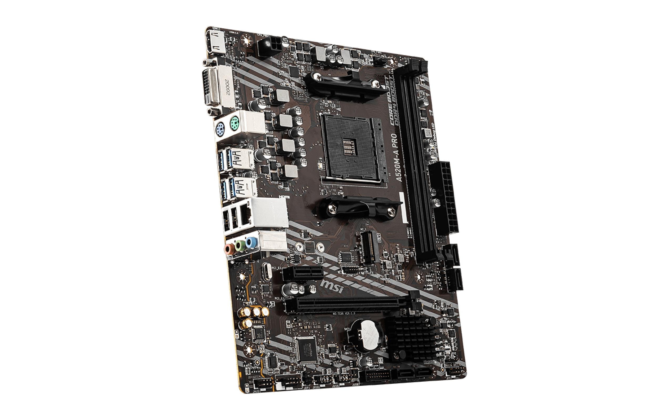 1906270_3 - Mediatech MSI A520M-A PRO, AM4, mATX AMD A620, 2x DDR4, PCIe 3.0, HDMI, DVI