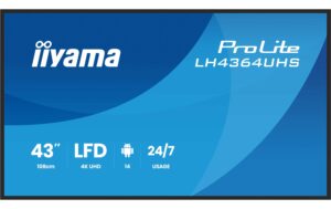 Iiyama LH4364UHS-B1AG 43, VA, UHD, 500cd, Android 14