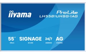 Iiyama LH5581UHSG-1AG 55, VA, White Frame, UHD, 500cd, Android