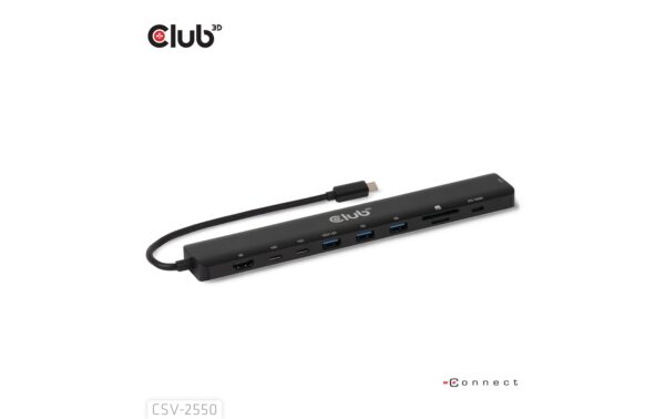 Club 3D, Dockingstation USB Type-C10Gbps, 1 Ausgang: Type-C und A, RJ45, SD-Micro