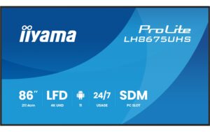Iiyama LH8675UHS-B2AG 86, IPS, UHD, 500cd, SDM, DPOut, Android