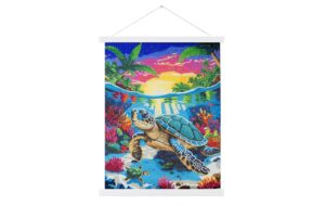 Crystal Art Scroll Paradise 40x50cm Tropical Turtle