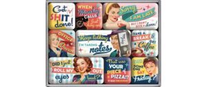 Nostalgic Art Magnet-Set Say it 50's 9 Stück, Gross: 9x7 cm, Klein: 2x3 cm