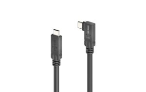 MicroX4 USB4 Kabel Typ C-C, 1.0m, 90°, L/R 20Gbps, 240W, USB4 Gen2, Passive