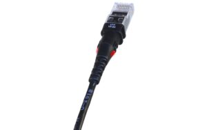 PatchSee ThinPATCH Cat.6A U/UTP Patchkabel 12.2m, Schwarz, LED-Identifikation