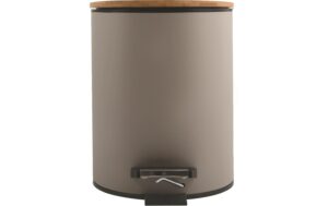 Spirella Treteimer Adonis 3L Taupe, Stahl/Bambus