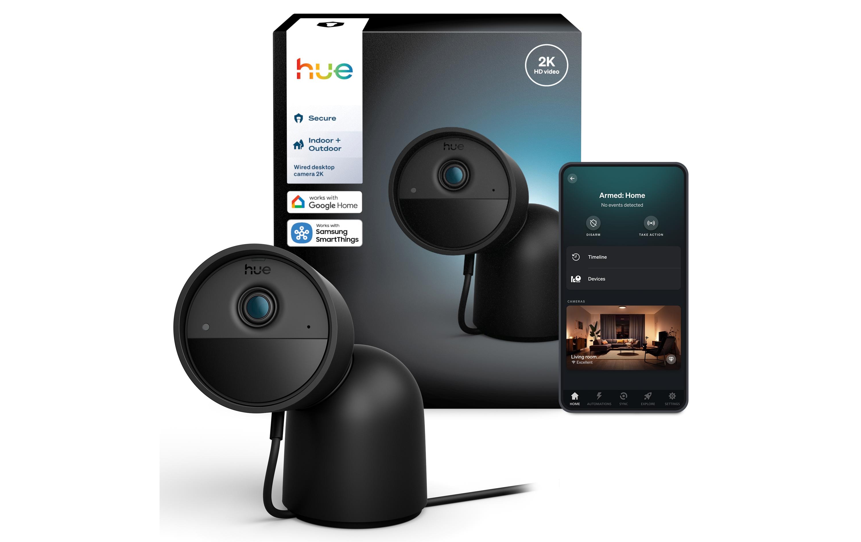 Philips Hue Secure Kamera 2K kabelgebundene mit Standfuss, schwarz kaufen Schweiz | Mediatech.ch