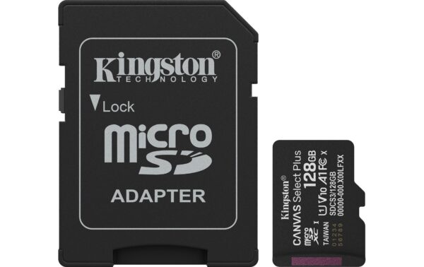 Kingston Canvas Select Plus microSDXC Card 128GB G3 A1, lesen 150MB/s, schreiben 85MB/s kaufen | Mediatech.ch