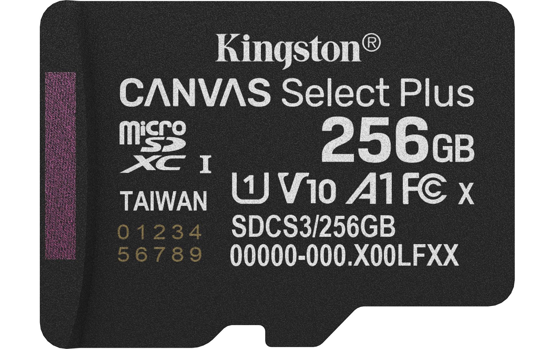 Kingston Canvas Select Plus microSDXC Card 256GB G3 A1, lesen 150MB/s, schreiben 85MB/s kaufen | Mediatech.ch