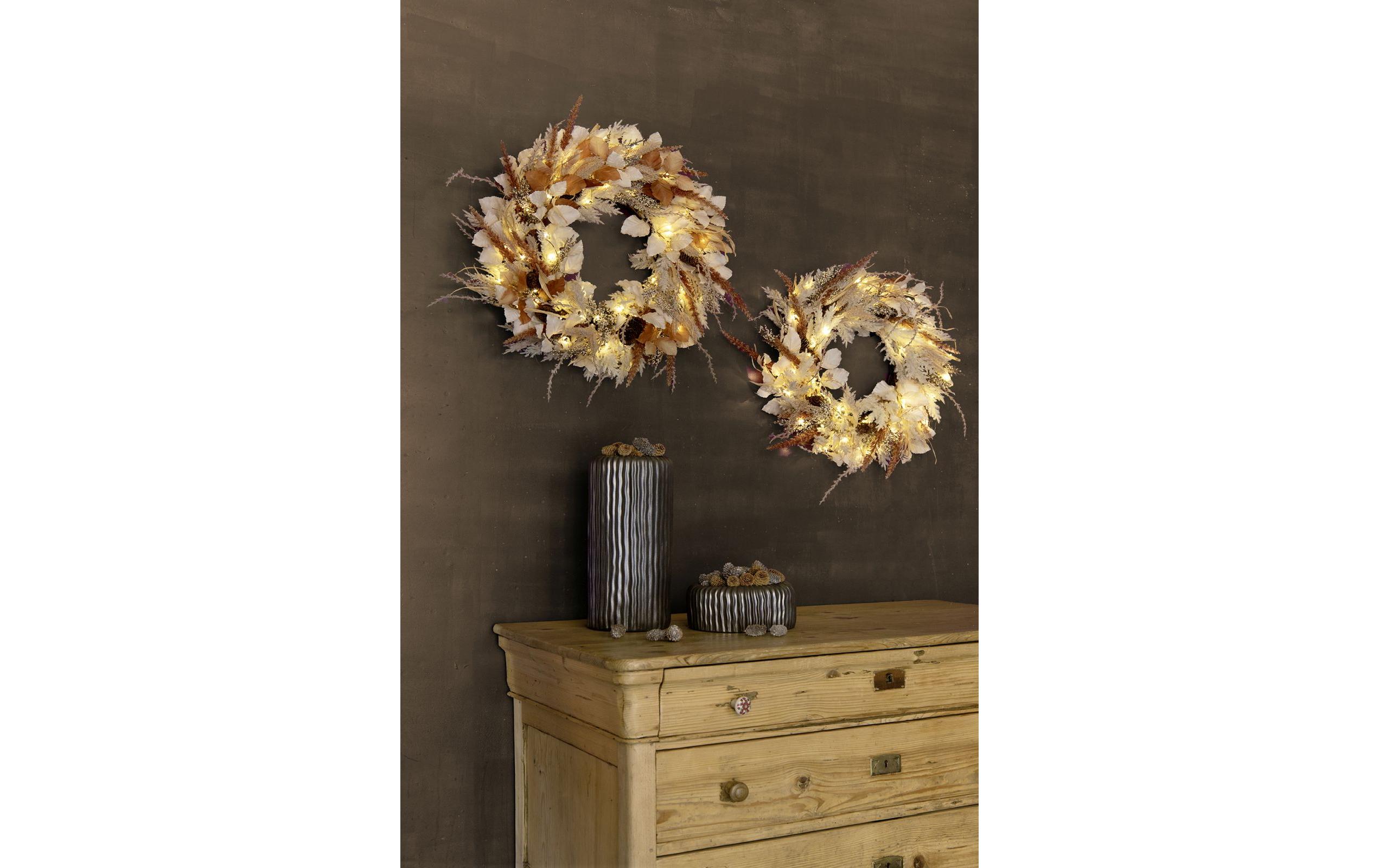 1920320_3 - Mediatech STT LED Flower wreath 65 50LED ww, D 65cm, exkl. 3x AA, Timer 6/18