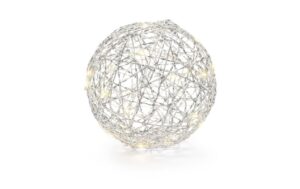STT LED Silber Ball 20 30LED ww, D20cm, exkl. 3x AA, Timer 6/18