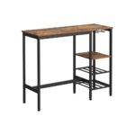 Vasagle Bartisch Industrial Braun-Schwarz 110x40x90 cm, Sperrholz, Stahl
