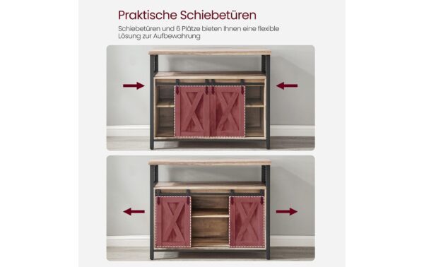 1920964_2 - Mediatech Vasagle Kommode mit Schiebetür, Camelfarben 100x33x80 cm, Spanplatte, Stahl