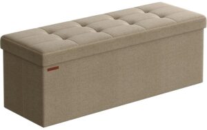 Songmics Sitztruhe Ottomane, 110x38x38 cm Braun, MDF, Schaumstoff kaufen Schweiz | Mediatech.ch
