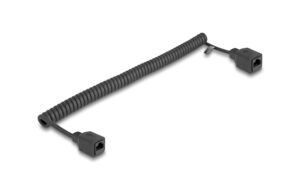 Delock RJ45 Spiralkabel Cat.5e UTP Buchse-Buchse, 0.8-2m, schwarz, ungeschirmt kaufen Schweiz | Mediatech.ch