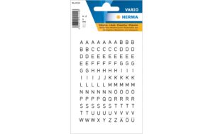 Herma  Etiketten Buchstaben transparent A - Z, 5 mm, schwarz, 2 Blatt 240 Sticker