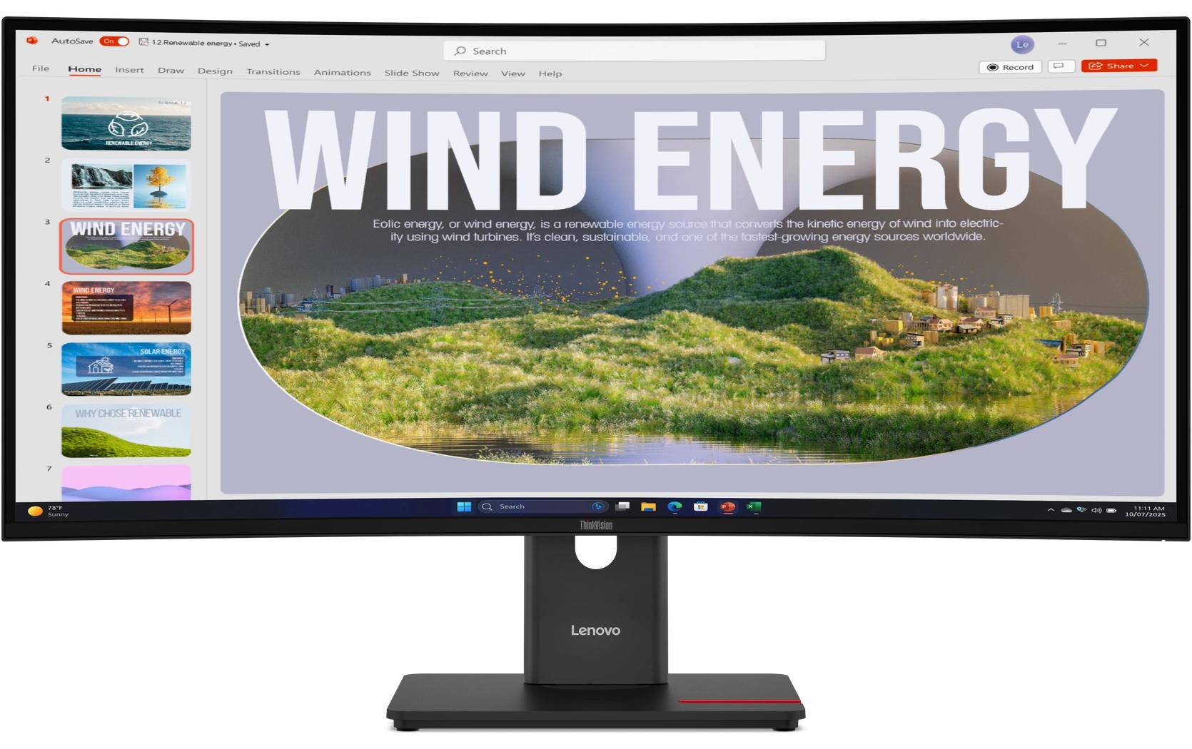 Lenovo TV T34WD-40, 34, 21:9, 3440x1440 VA, HDMI, DP, USB-C kaufen Schweiz | Mediatech.ch