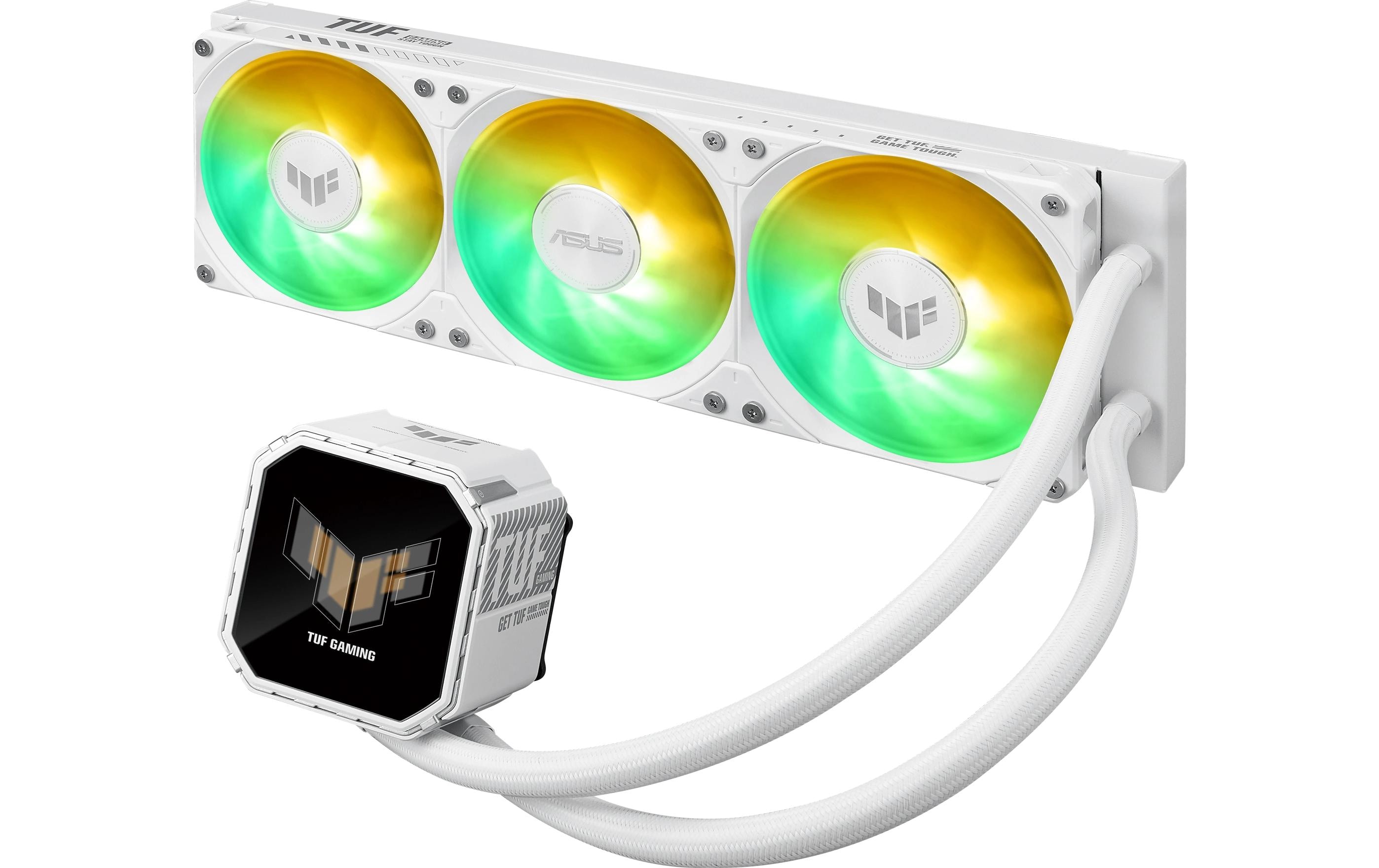 1925883_2 - Mediatech Asus TUF GAMING LC III 360 ARGB LCD WHT Liquid CPU Cooler, 3x120mm ARGB, LCD