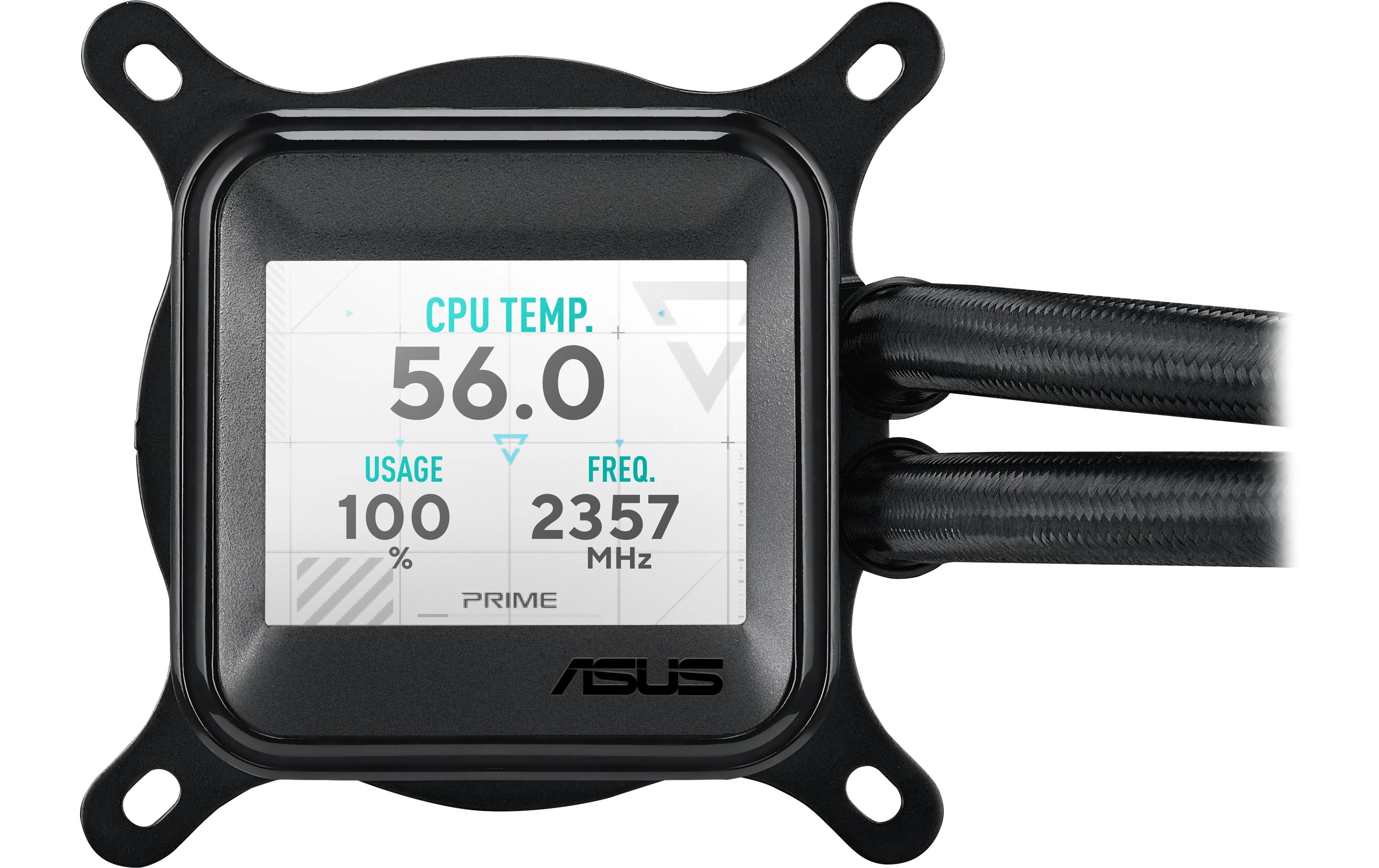 1925885_3 - Mediatech Asus PRIME LC 360 ARGB LCD Liquid CPU Cooler, 3x120mm ARGB, LCD