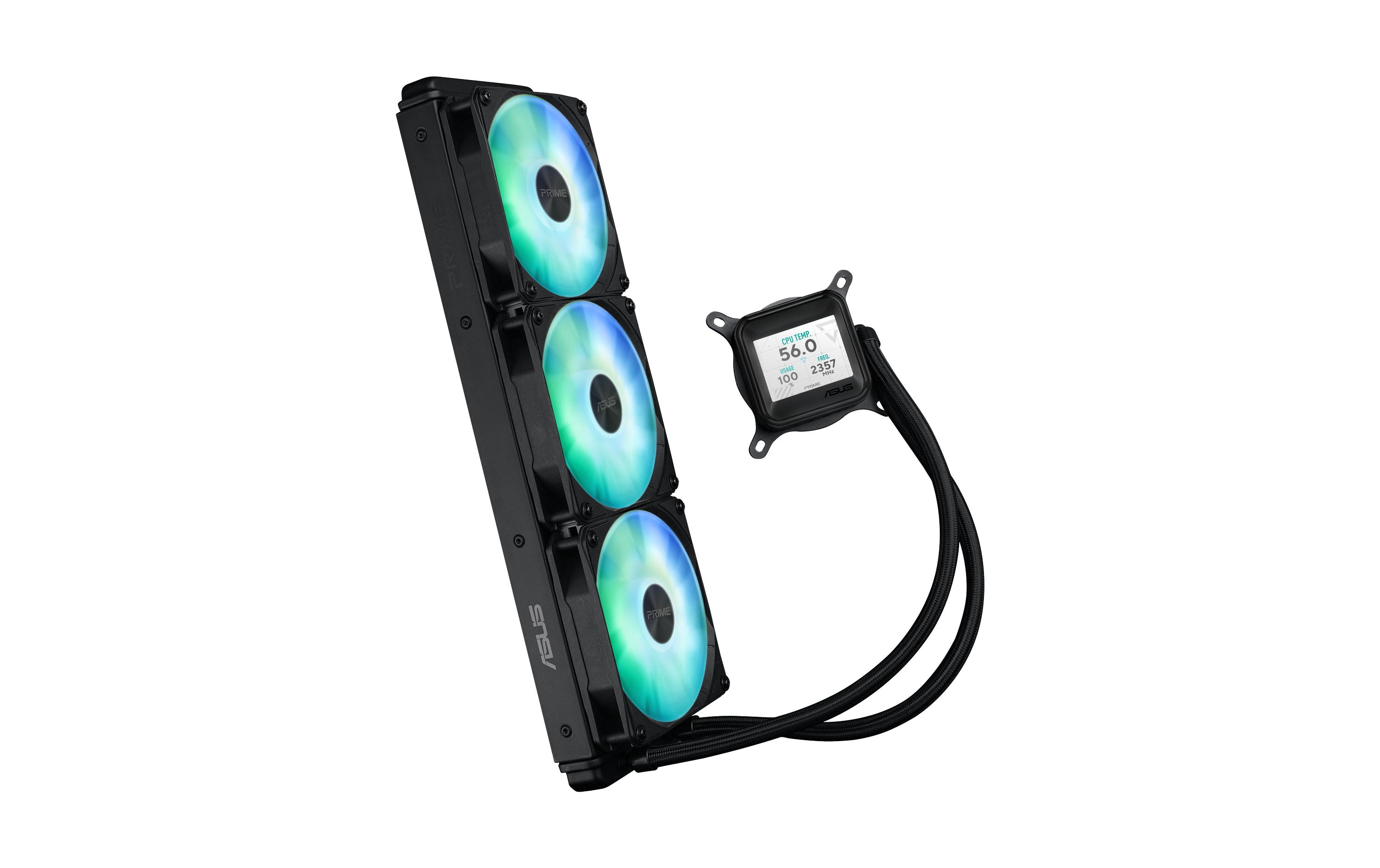 1925885_4 - Mediatech Asus PRIME LC 360 ARGB LCD Liquid CPU Cooler, 3x120mm ARGB, LCD