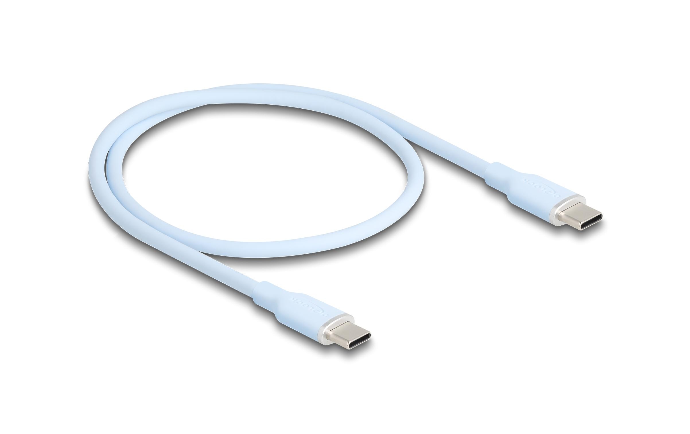 1926472 - Mediatech Delock USB-Kabel C-C, 0.5m, Silikon Kabel blau, USB 2.0, 60W, PD 3.0