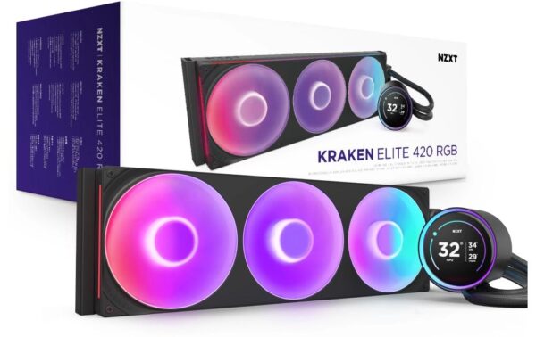 Wasserkühler NZXT Kraken Elite 420 RGBV2 Schwarz,  AMD und Intel S.