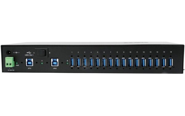 EXSYS EX-1116HMVS-PWR, 16x USB3.2 HUB 15KV ESD Schutz, Metall HUB, inkl. Netzteil