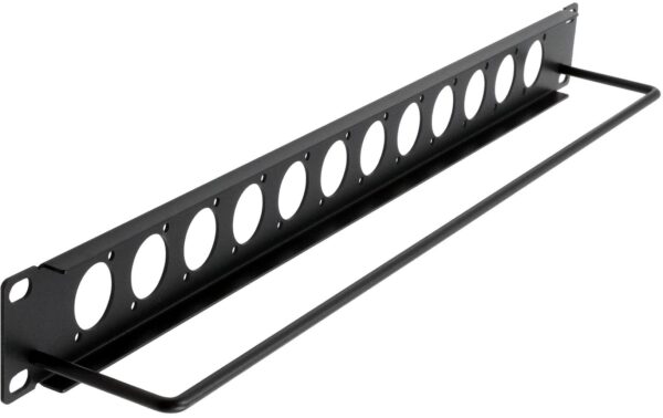 EXSYS EX-49299,19 D-Typ Patchpanel, 12Port 1HE, schwarz, XLR, mit Kabelfangbügel