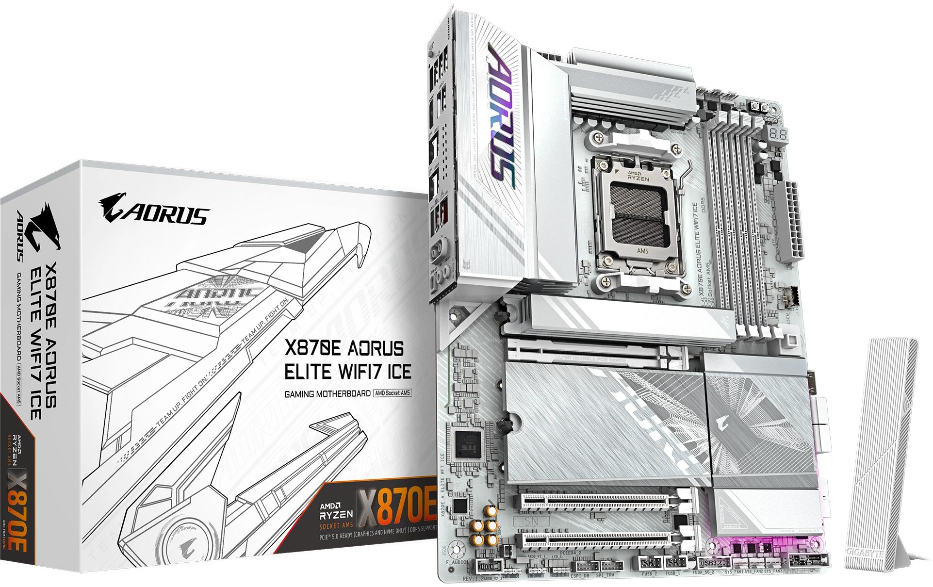 Gigabyte X870E A ELITE WF7 ICE, ATX AM5, AMD X870E, 4x DDR5, WIFI 7