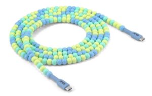 1930225 - Mediatech Club 3D, USB Lifestyle USB-C Perlen Kabel PD 60W 480 Mbps 2m M/M Blau