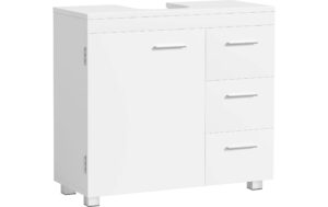 Vasagle Waschbeckenschrank, Weiss 70x30x64 cm (LxBxH), Holz