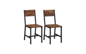 Vasagle Esszimmerstuhl Industrial, 2er Set 87.6x50x36 cm (LxBxH), Holz, Stahl