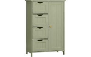 Vasagle Kommode Landhausstil, Grün 55x30x81 cm (LxBxH), Holz
