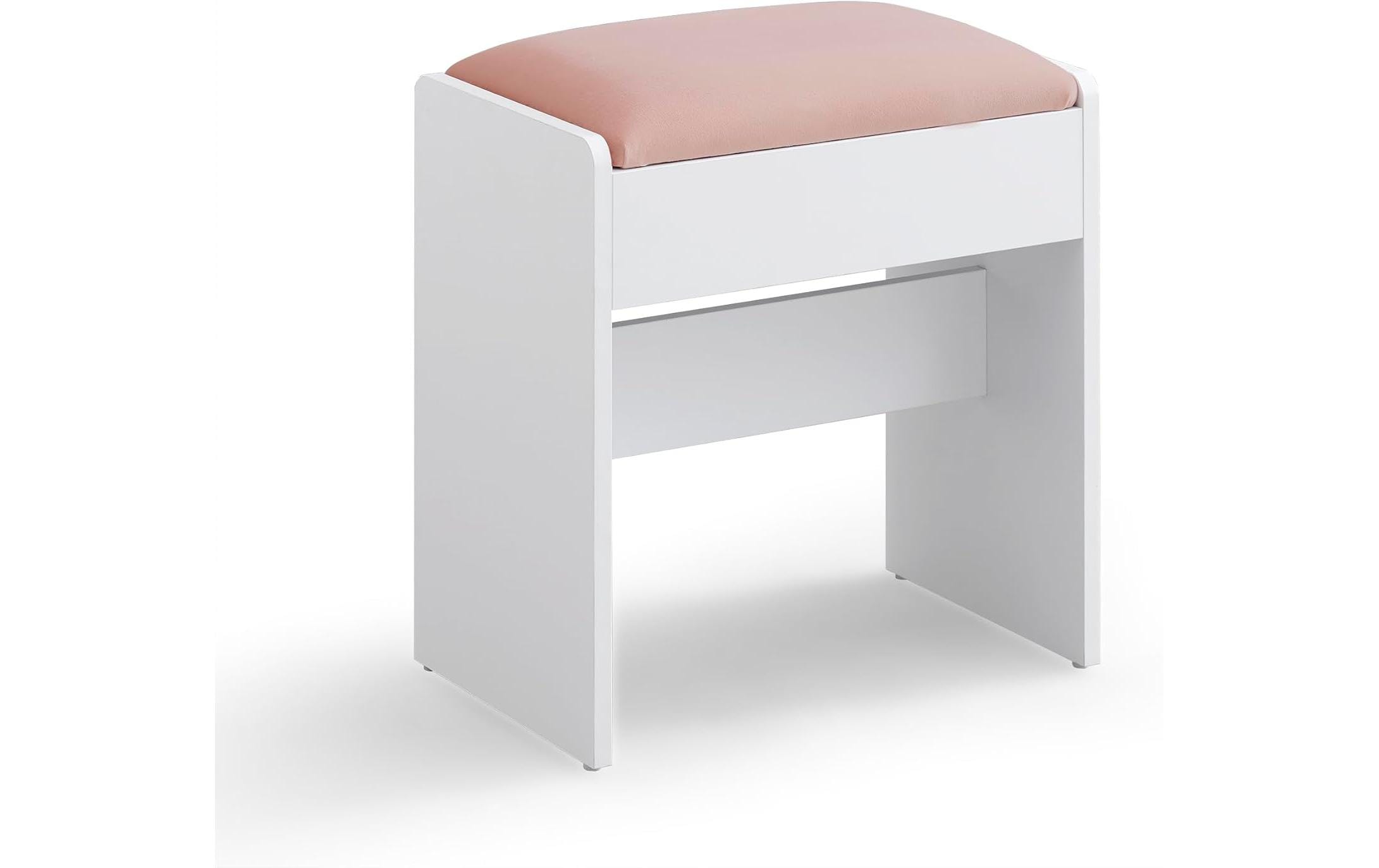 Vasagle Hocker Weiss-Rosa 45x28.6x49.5 cm (LxBxH), Holz, Stoff kaufen Schweiz | Mediatech.ch