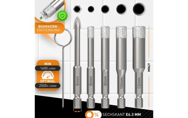 Hardtwerk Fliesenbohrer Diamantbohrer Plättlibohrer, Bohrer