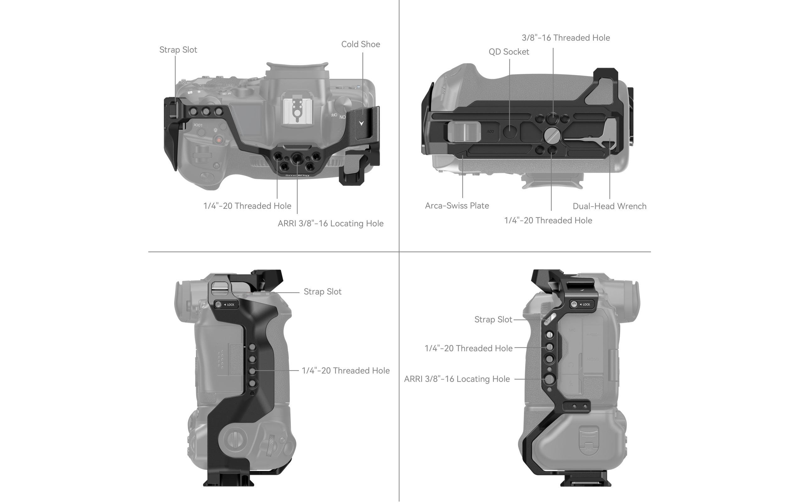 1937571_2 - Mediatech SmallRig Cage Canon with BG-R10 for Canon EOS R5/R6II/R5C