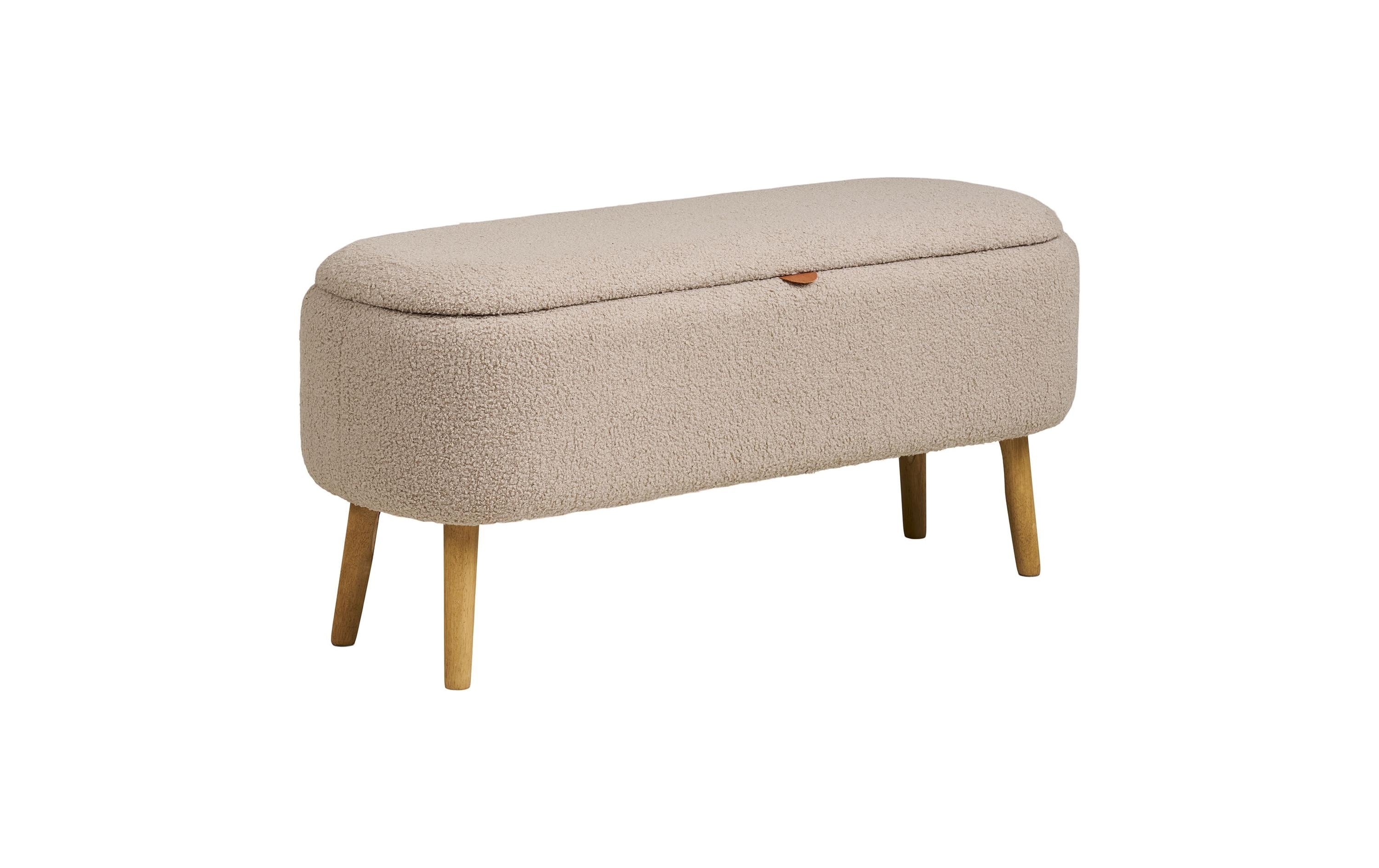 House Nordic Sitzbank Harlow, Beige mit Stauraum, 37x95x45 cm (LxBxH) kaufen Schweiz | Mediatech.ch
