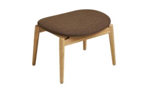 House Nordic Hocker Footrest, Natur-Braun 43x53.5x38 cm (LxBxH), Eiche, Polyester