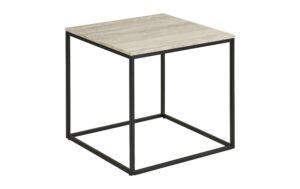 House Nordic Beistelltisch Vita, Travertin Optik,45x45x45cm (LxBxH), Stahl, Spanplatte