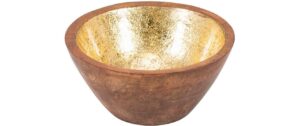 Kadastar Schale Shine, Ø 10 cm Mangoholz, gold