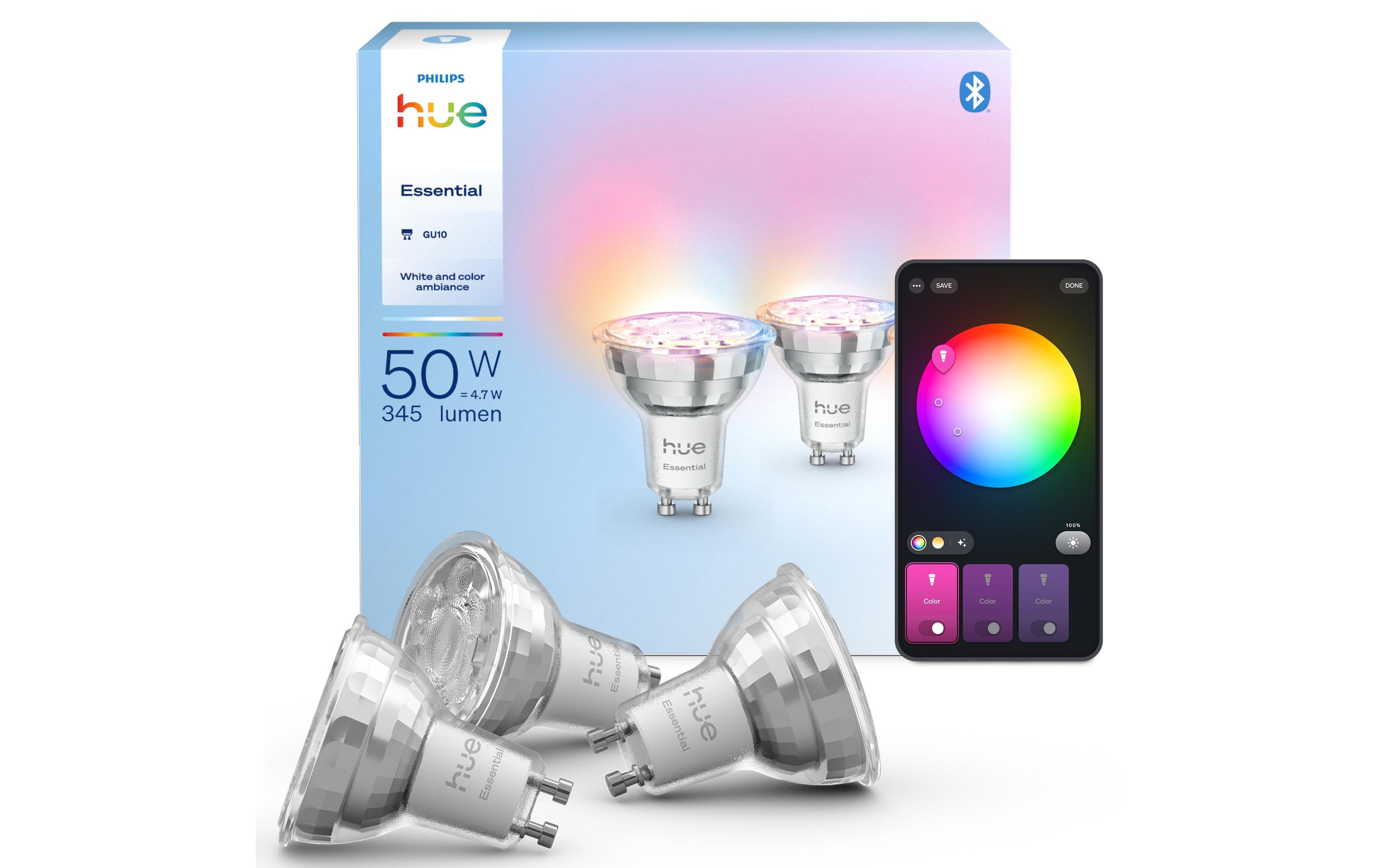 Philips Hue Essential White & Colour Ambiance GU10 Dreierpack 3x345lm kaufen Schweiz | Mediatech.ch