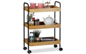 relaxdays Servierwagen mit 3 Ablagen Bambus, 70 x 50 x 28 cm kaufen Schweiz | Mediatech.ch