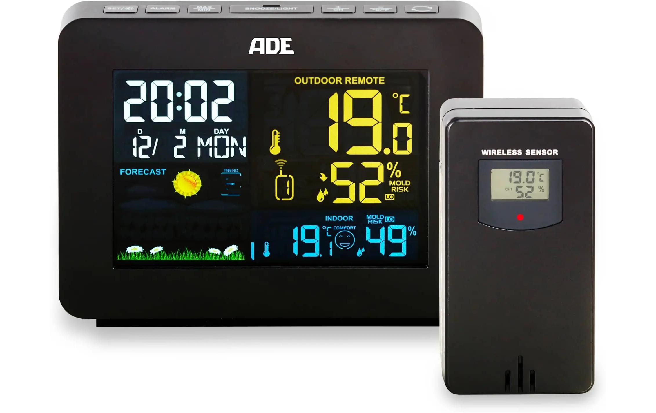 ADE Wetterstation mit Funk-Aussensensor WS1917, schwarz kaufen Schweiz | Mediatech.ch