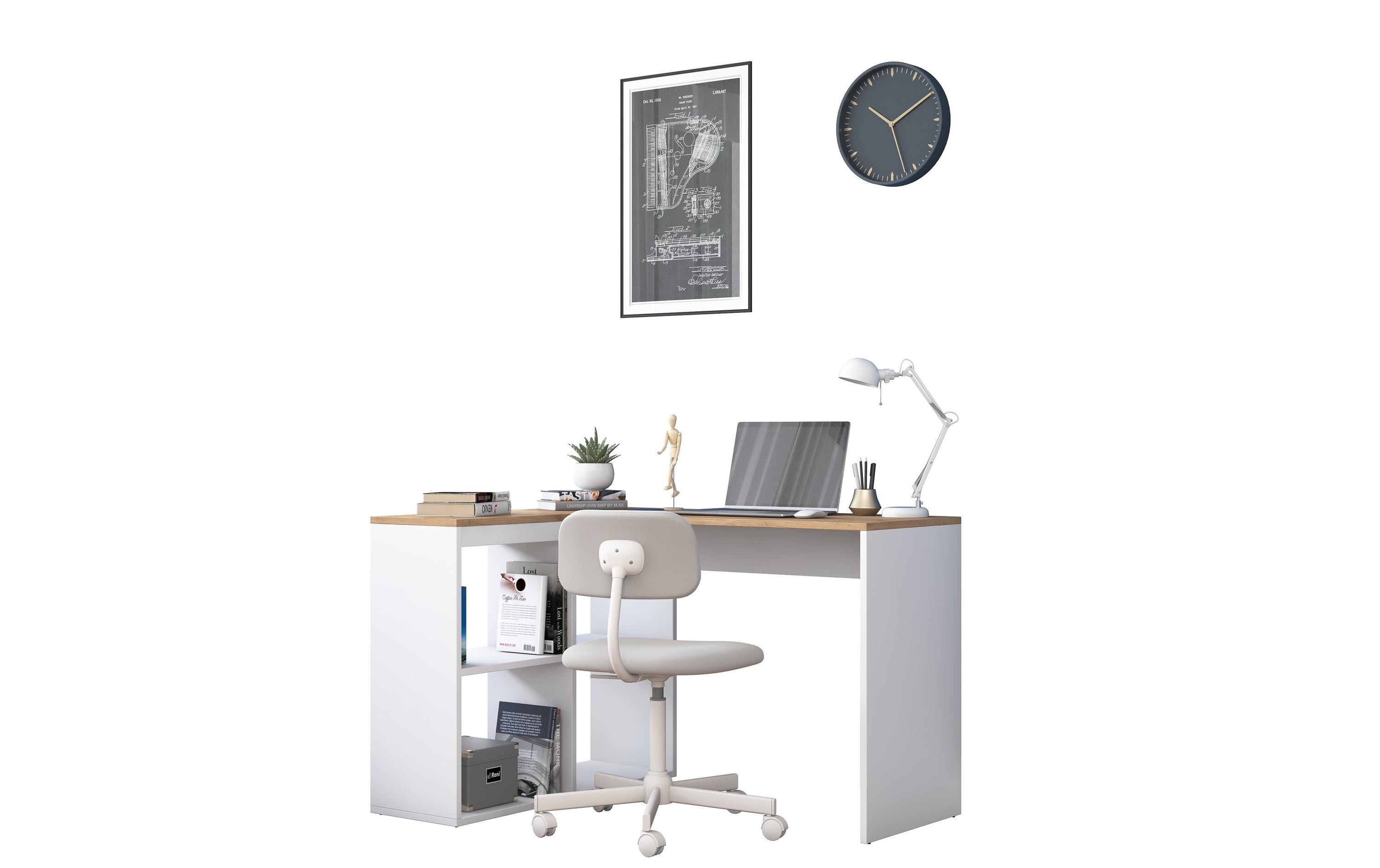 Woody Fashion Bürotisch Eiche, weiss, 120x74.8x50 cm kaufen Schweiz | Mediatech.ch
